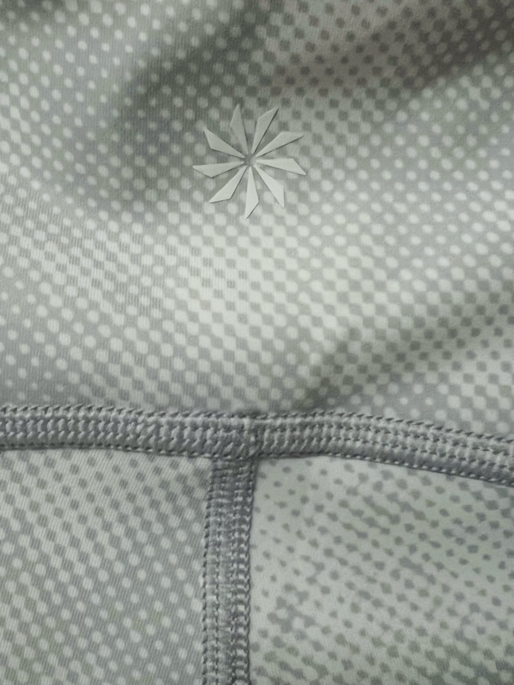 ATHLETA Ultimate Stash Pocket Capri Leggings Gray Print Size L Athletic Yoga - Picture 4 of 5